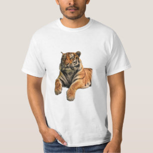 Camiseta Belo Tigre de Bengala Rosto e Foto de Pinças