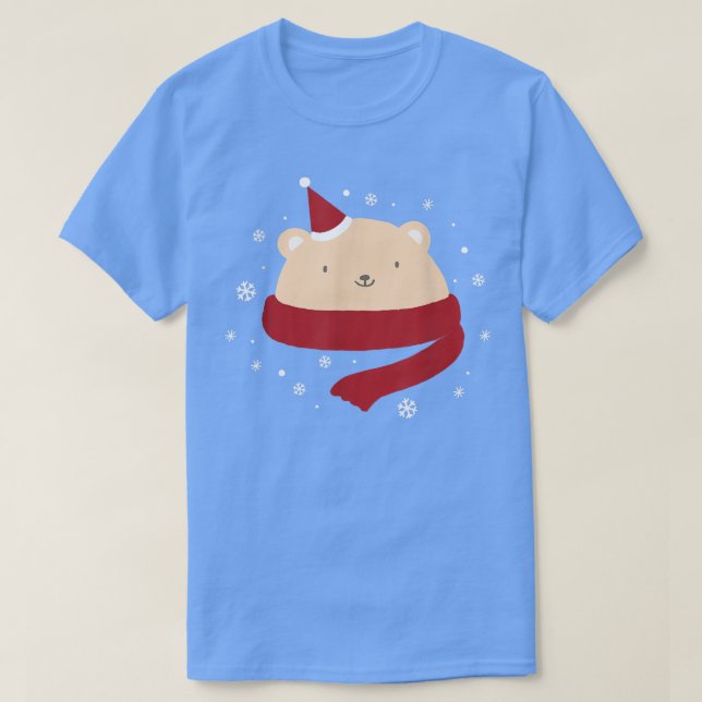 Camiseta Belo Urso de Natal Inverno Neve Ano Novo (Frente do Design)