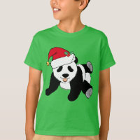 Belo Urso de Panda de Natal em Santa Hat Crianças 
