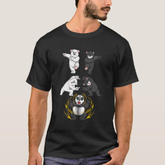 Camiseta Belo Urso Negro E Branco Em Fusão De Panda Engraça