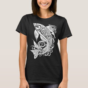 Camiseta Belo Vetor de Peixes Gráfico Natureza Mar Água Riv