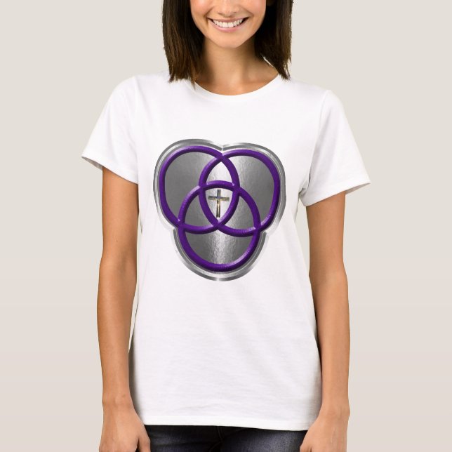 Camiseta Belos Anéis da Trindade Cristã com Cruz (Frente)