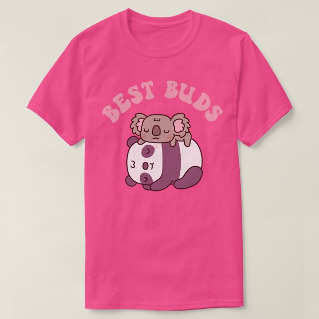 Camiseta Belos Buds De Panda E Koala (Frente do Design)