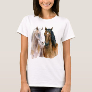 Camiseta Belos Cavalos de Aquarela