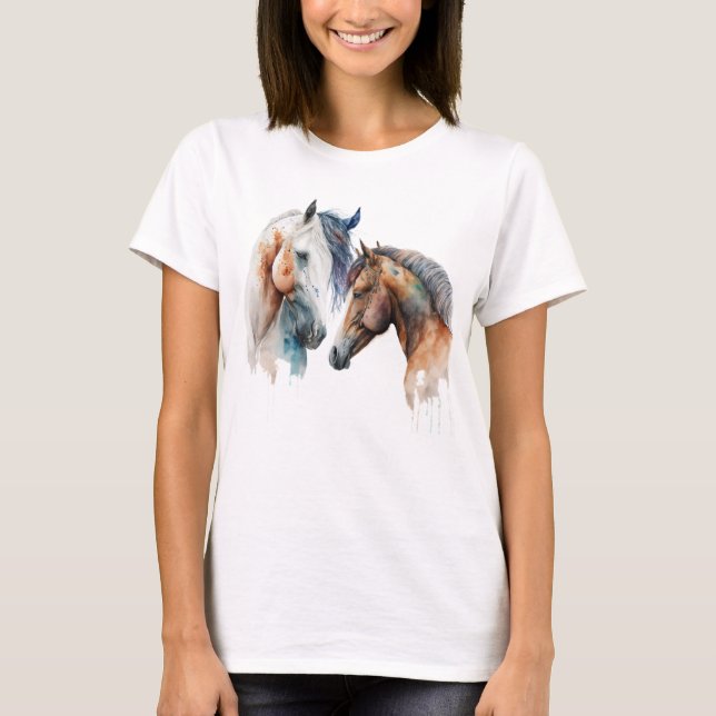 Camiseta Belos Cavalos Estilo Boho Ocidental (Frente)