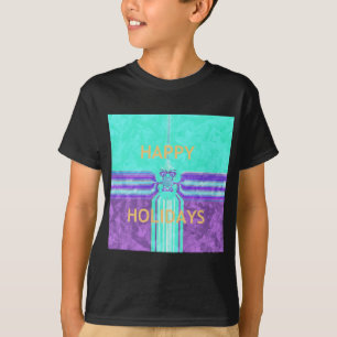 Camiseta Belos Felizes Feriados Azuis design vetor ciano