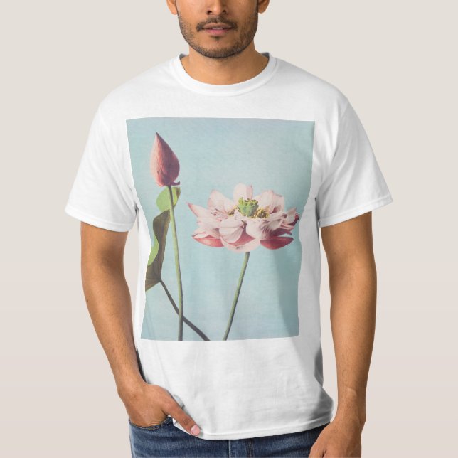 Camiseta Belos impressões fotomecânicos das Flores de Lotus (Frente)