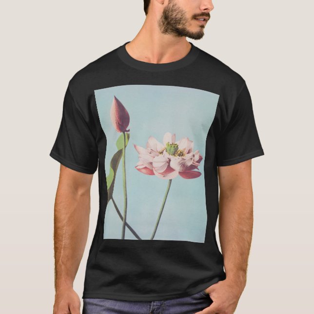 Camiseta Belos impressões fotomecânicos das Flores de Lotus (Frente)