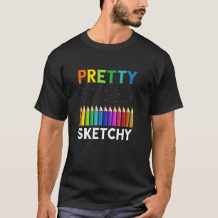 Camiseta Belos Lápis de Artista Esboço Esboçando Pintor