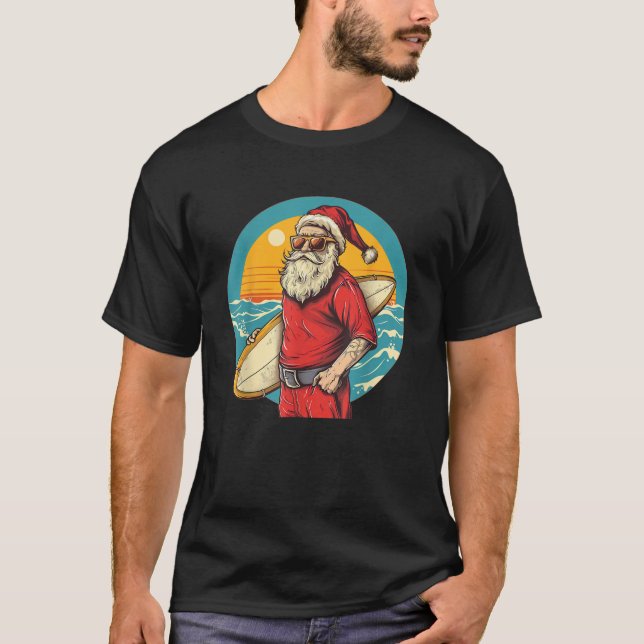 Camiseta Belos Papais noeis de surfe Costume para surfboard (Frente)