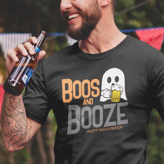 Camiseta Belos poços de Bebendo Fantasma do Halloween e Boo (Criador carregado)