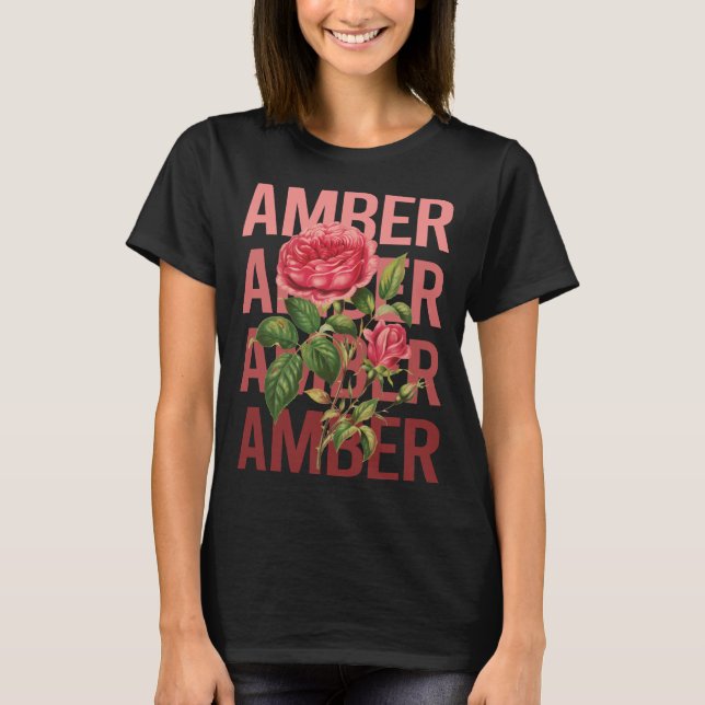 Camiseta Belos Rosas - Nome âmbar (Frente)