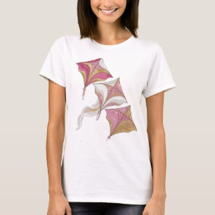 Camiseta Belos Três Pipa Rosa e Dourada Prata