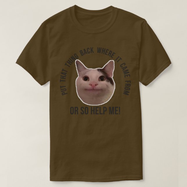 Camiseta Beluga Cat Meme Colocou Isso De Volta De Onde Veio (Frente do Design)