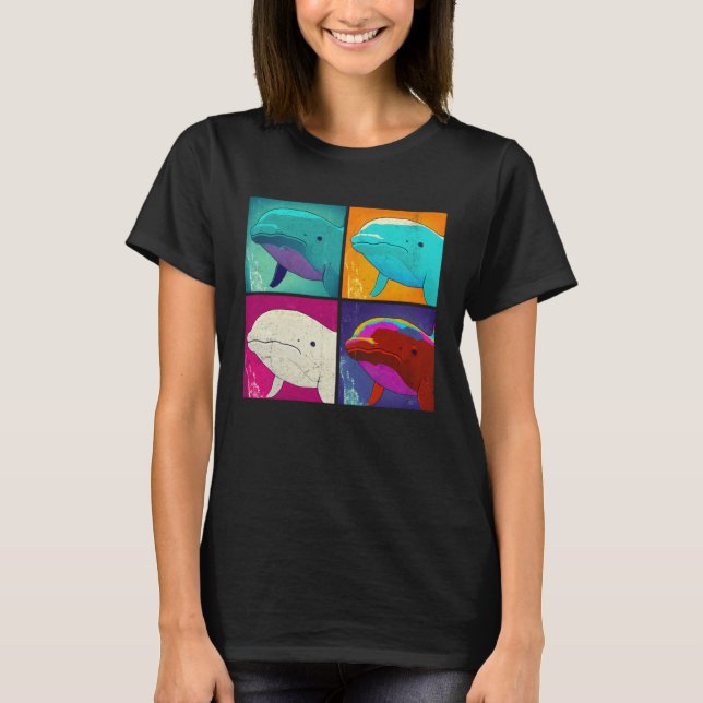 Camiseta Beluga Whale Pop Illustration Colorful Animal Men (Frente)