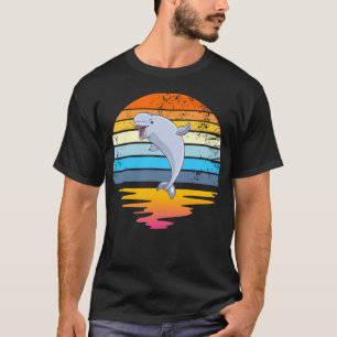 Camiseta Beluga Whale Retro Sunset Salve As Baleias Beluga