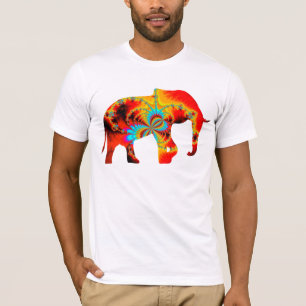 Camiseta Bem-Estar Animal - Silhueta Elefante Fractal 1