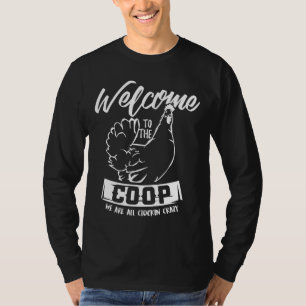 Camiseta Bem-vindo à Coop Louca Senhora Frango Fazendeiro H