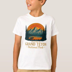 Camiseta Bem-vindo à Embroiderme Grand Teton National USA