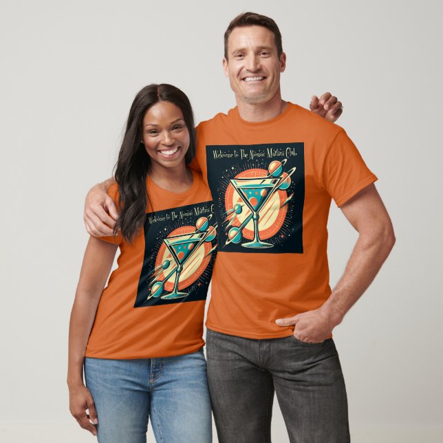 Camiseta Bem-Vindo À Era Espacial Do Clube Atômico Martini (Unissex)