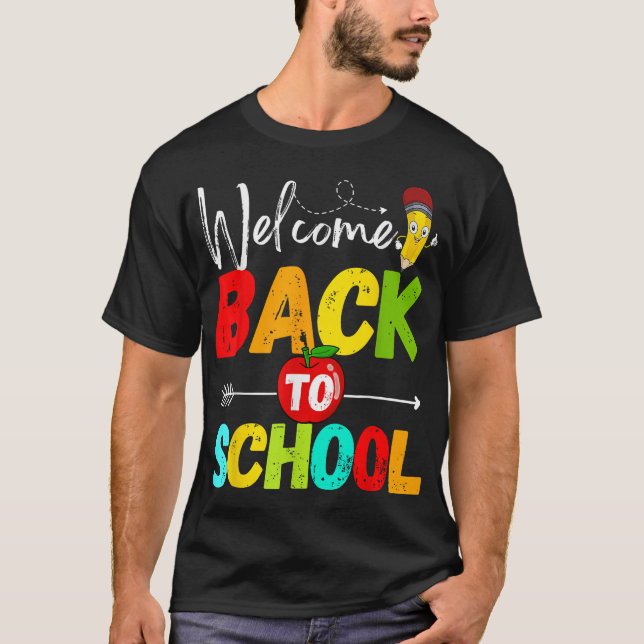 Camiseta Bem-Vindo À Escola 2024 Professores Estudantes (Frente)