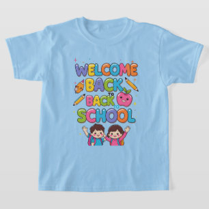 Camiseta BEM-VINDO À ESCOLA - Crianças Coloridas T-Shirt De