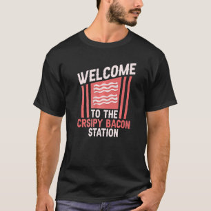 Camiseta Bem-Vindo À Estação Crsipy Bacon Pork Barbecue