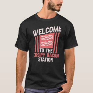 Camiseta Bem-Vindo À Estação Crsipy Bacon Pork Barbecue