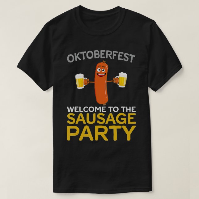 Camiseta Bem-Vindo À Festa De Salsicha Engraçado Oktoberfes (Frente do Design)