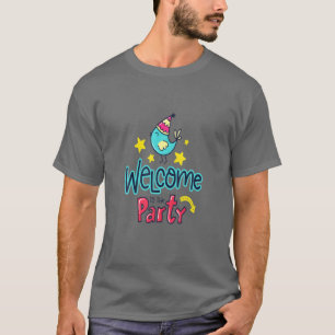 Camiseta Bem-Vindo À Festa - Frango Engraçado