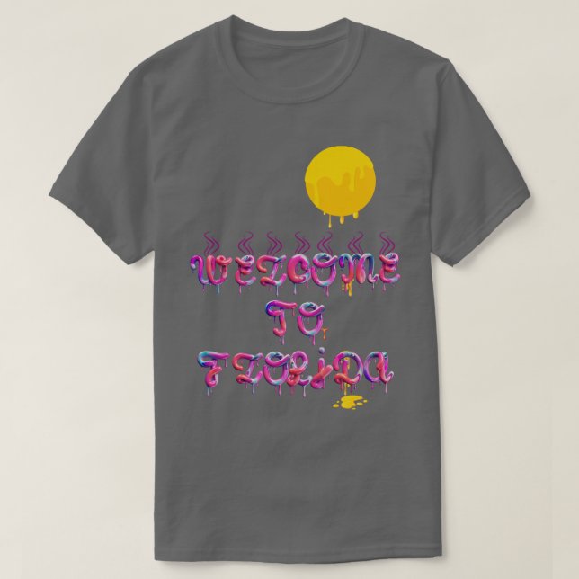 Camiseta Bem-Vindo À Flórida A Terra do Sol Nua (Frente do Design)