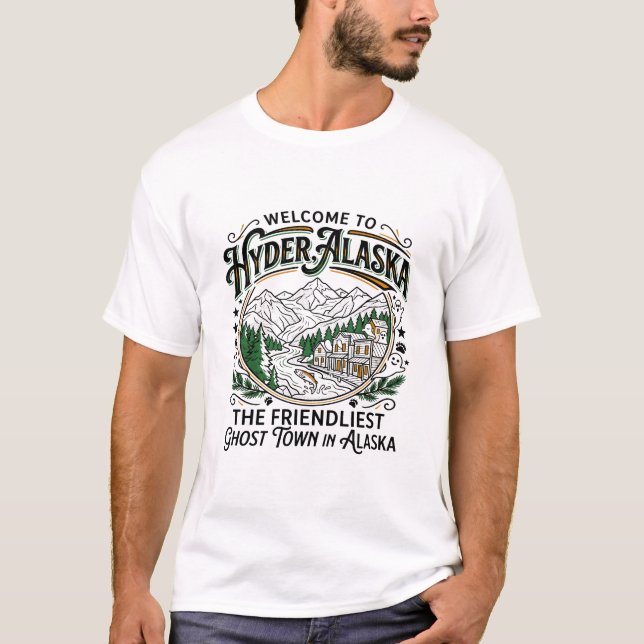 Camiseta Bem-vindo a Hyder, cidade fantasma do Alasca (Frente)