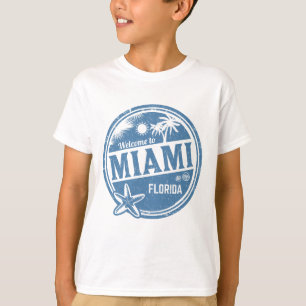 Camiseta Bem-vindo a Miami na Flórida - Viagem de Retro Vin