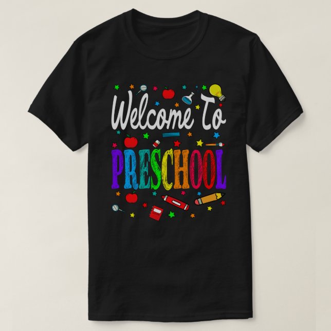 Camiseta Bem-Vindo À Pré-Escola De Volta À Escola (Frente do Design)