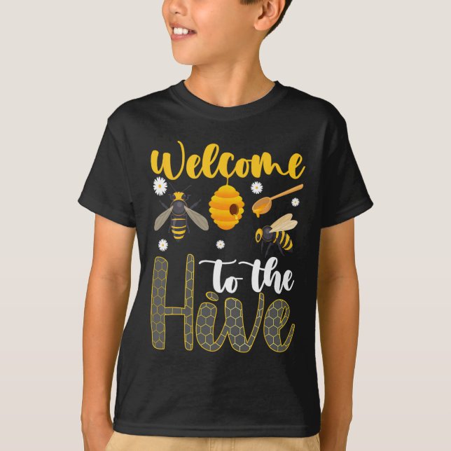 Camiseta Bem-vindo à Professora de Abelhas da Colmeia de Vo (Frente)