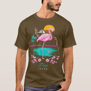 Camiseta Bem-vindo a Tóquio Japão Flamingo Sakura Love Desi