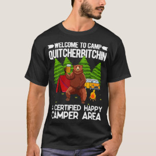 Camiseta Bem-Vindo Ao Acampamento Quitcherbitchin Happy Cam