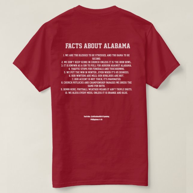 Camiseta Bem-vindo ao Alabama (Verso do Design)