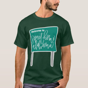 Camiseta Bem-vindo ao Doce Lar Alabama Sinal do Estado