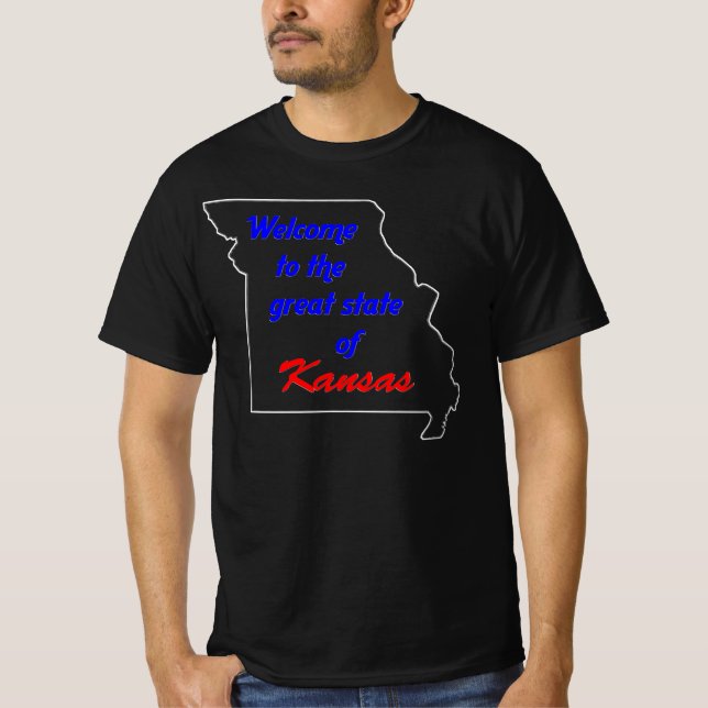 Camiseta Bem-vindo ao Estado excelente do Kansas (Missouri) (Frente)