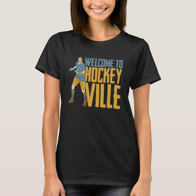 Camiseta Bem-vindo ao Hockey Ville Team Match Field Hockey  (Frente)