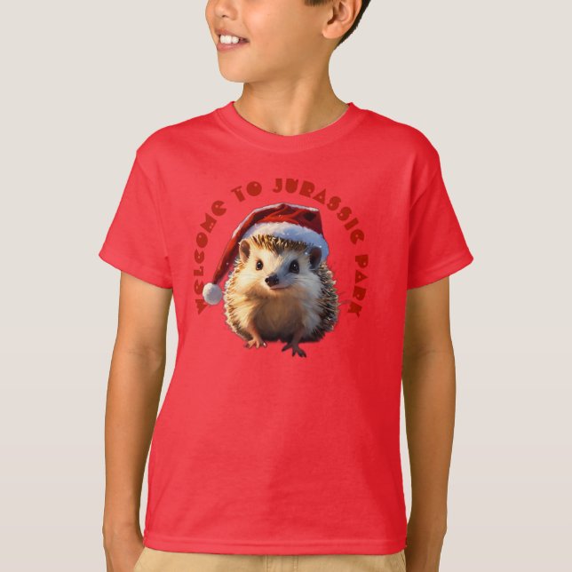 Camiseta Bem-vindo ao Jurassic Park:Encantador Hedgehog Hol (Frente)