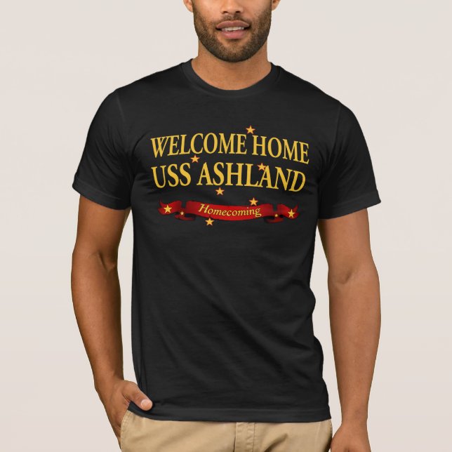 Camiseta Bem-vindo ao lar USS Ashaland (Frente)