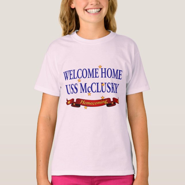 Camiseta Bem-vindo ao lar USS McClusky (Frente)