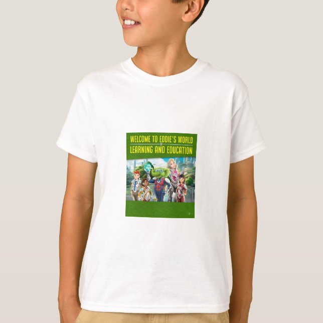 Camiseta Bem-vindo ao Mundo de Educação e Educação de Eddie (Frente)