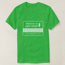 Camiseta Bem-vindo ao Sinal de Estrada Funny de Nova Jersey