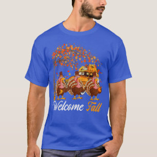 Camiseta Bem-Vindo, Árvore Três Perus Com Pumpkins Pi