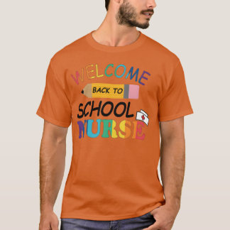 Camiseta bem-vindo de volta à enfermeira escolar Cool