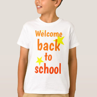 Camiseta bem-vindo de volta à escola