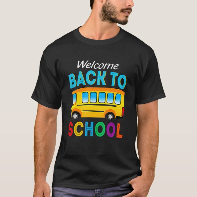 Camiseta Bem-Vindo De Volta À Escola De Ônibus Meninos (Frente)